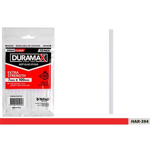 Pack of 12 clear mini hot glue sticks