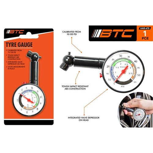 Metal pencil tire pressure gauge