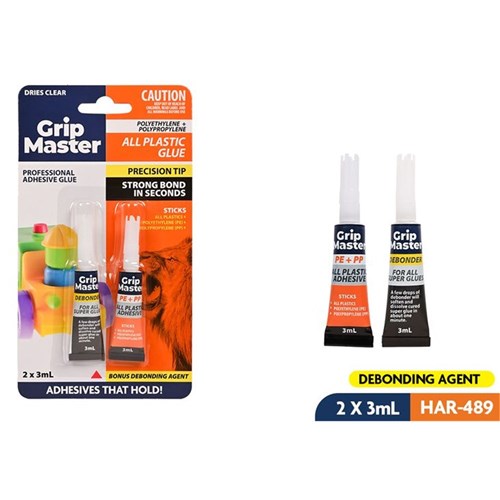 Grip Master plastic fix two part adhesive 3ml plus 3ml