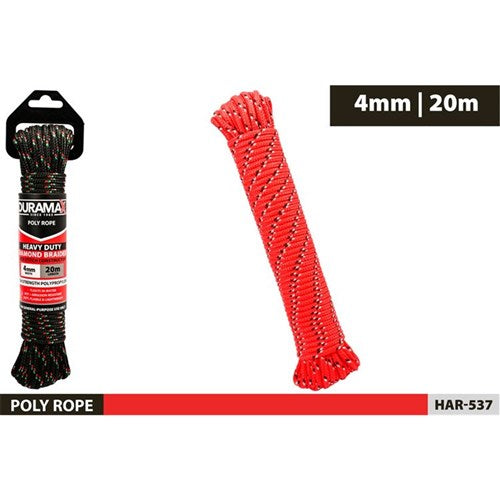 4mm x 20m diamond braided utility polyrope