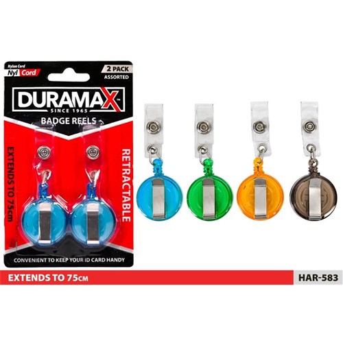 Two retractable badge reels