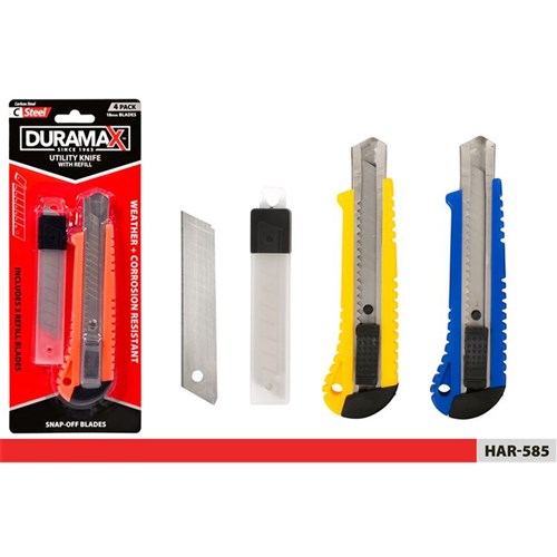 Two utility knives with refill blades