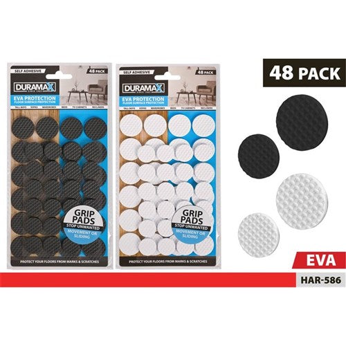 Round EVA adhesive skid protectors 48 pack