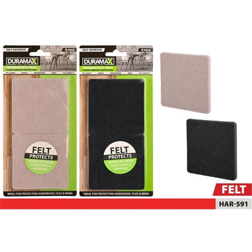 4 pack square adhesive felt furniture pads