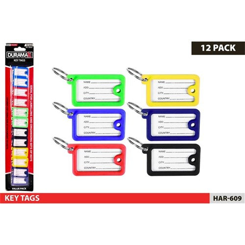 Twelve key holders with information cards
