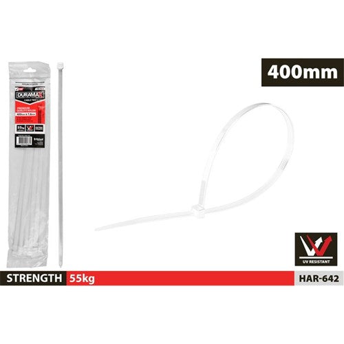 Extra wide cable ties 400x7.6mm fifteen pack