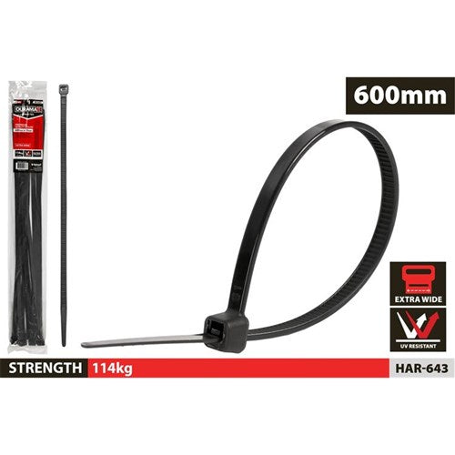 10 pack extra large black cable ties