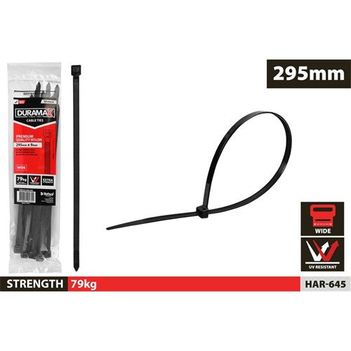 Extra wide cable ties 295x9mm twenty pack