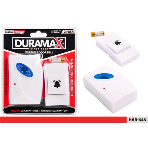 Wireless doorbell kit with transmitter and receiver