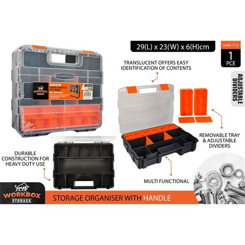 Medium plastic hardware organizer box