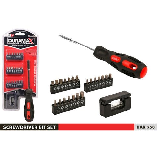23 piece screwdriver and interchangeable bit set