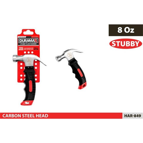 Compact stubby claw hammer for tight spaces