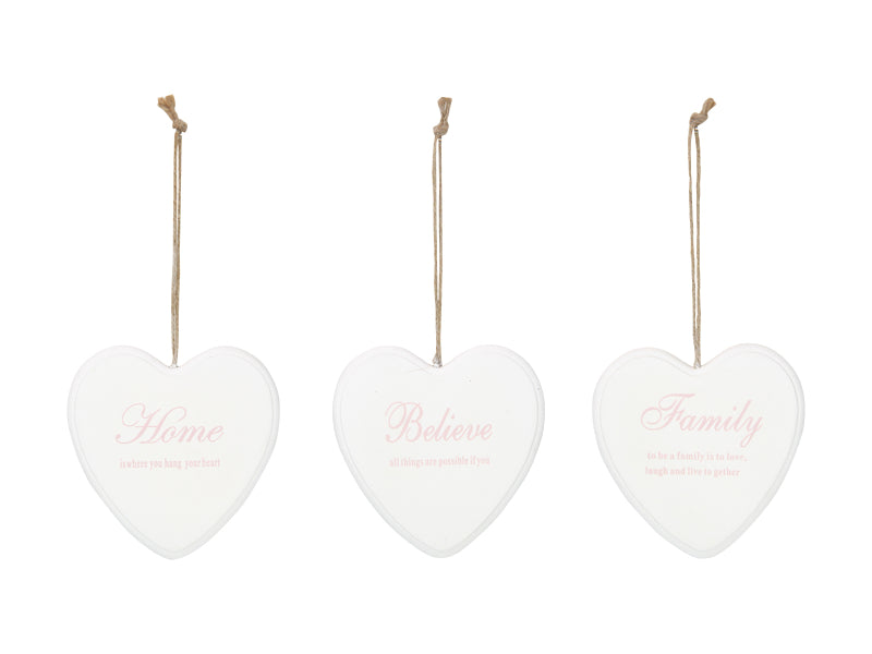 Small hanging heart plaque with word assorted