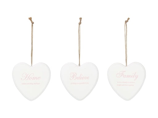 Small hanging heart plaque with word assorted