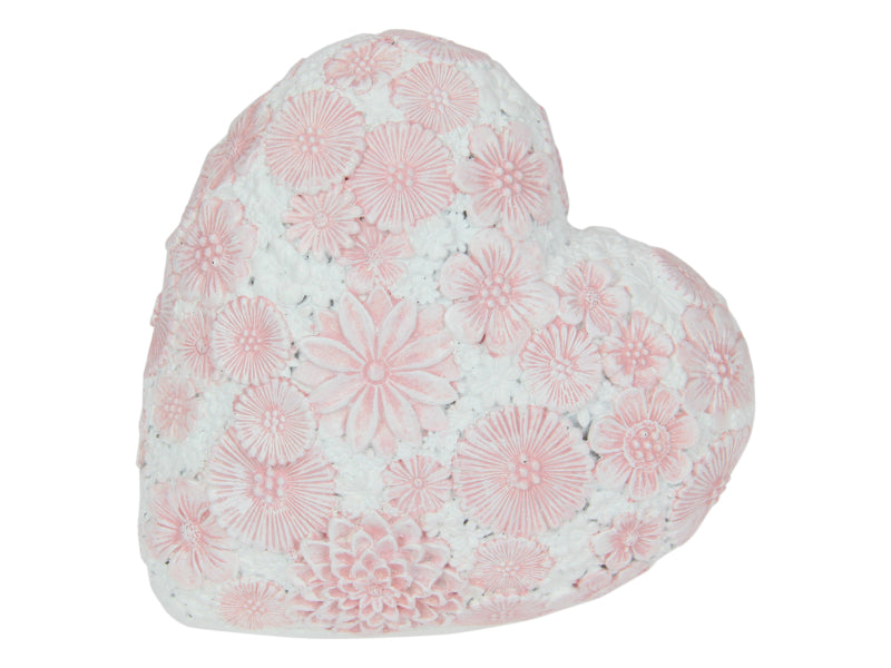 Heart decoration with pastel pink flowers small