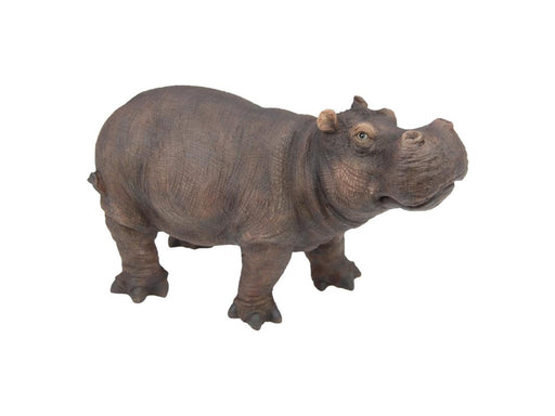 Realistic standing hippo figurine