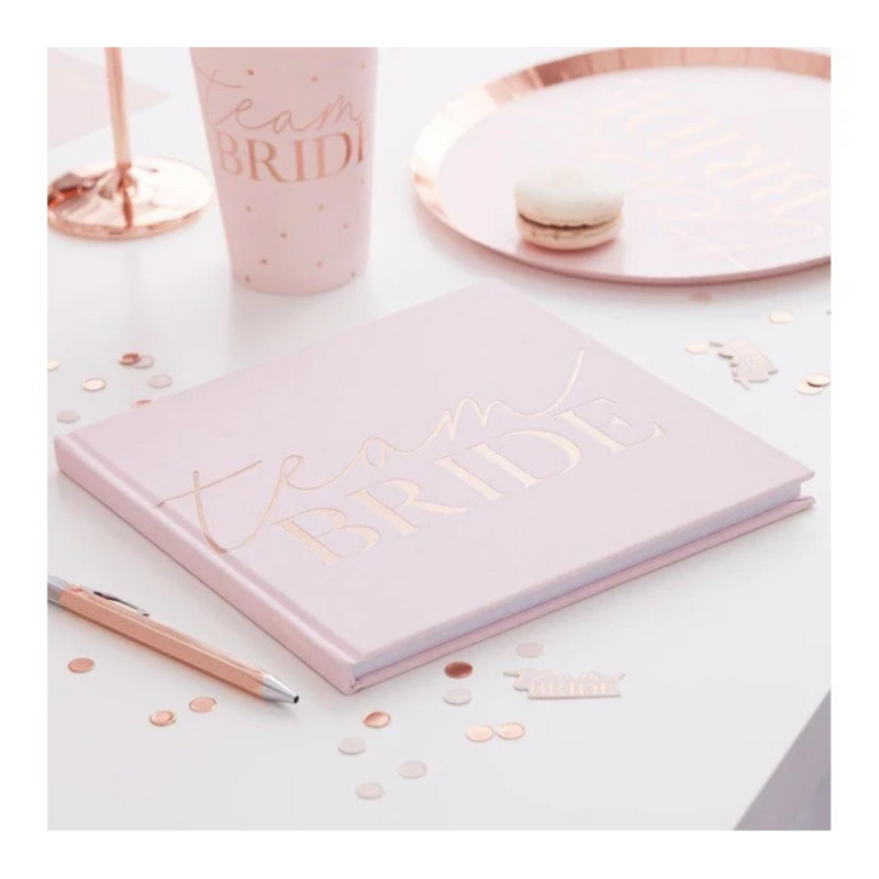 Hen Party Blush Velvet Team Bride Guest Book