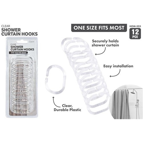Clear shower curtain rings