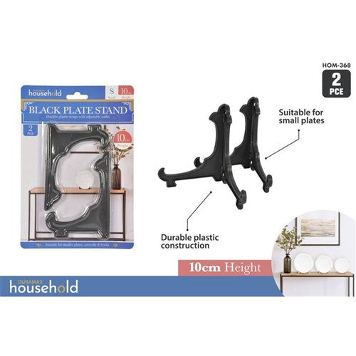 Small black plate stands 2 pack