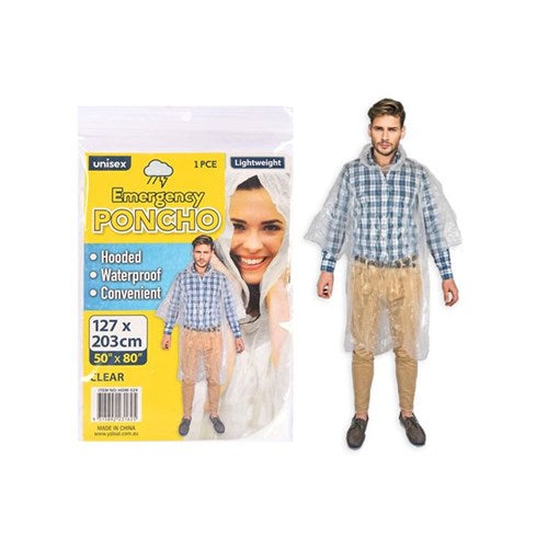 Transparent emergency clear poncho