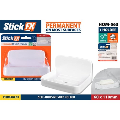 Adhesive wall mount soap dish