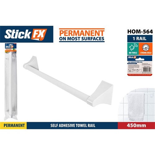 450mm adhesive towel rail bar