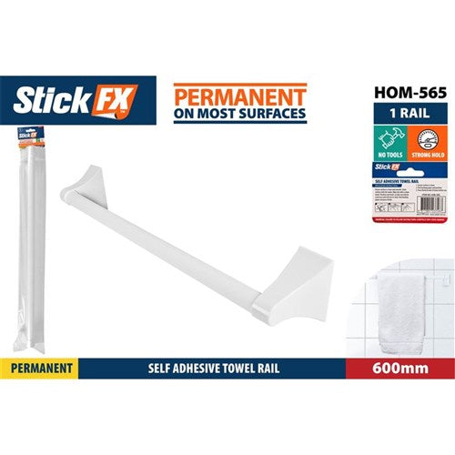 600mm adhesive towel rail bar