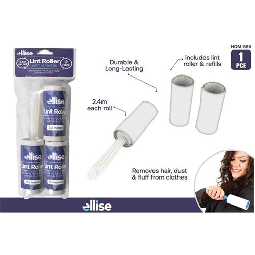 Lint roller with two replacement refills