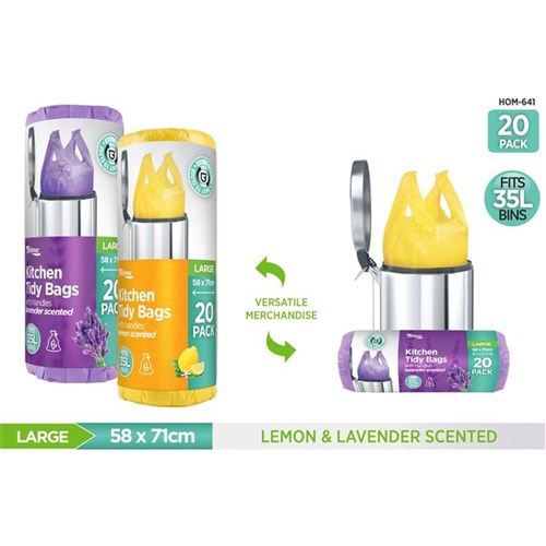 Scented kitchen bin liners with handles 35L