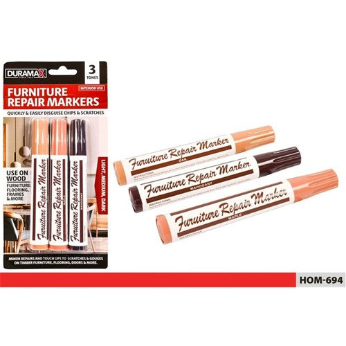 Three piece furniture touch up marker set