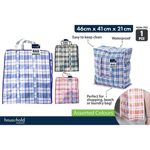Large striped shopping bag 41x46x21cm