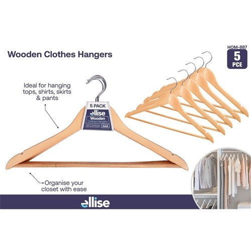 Wooden adult coat hangers 5 pack