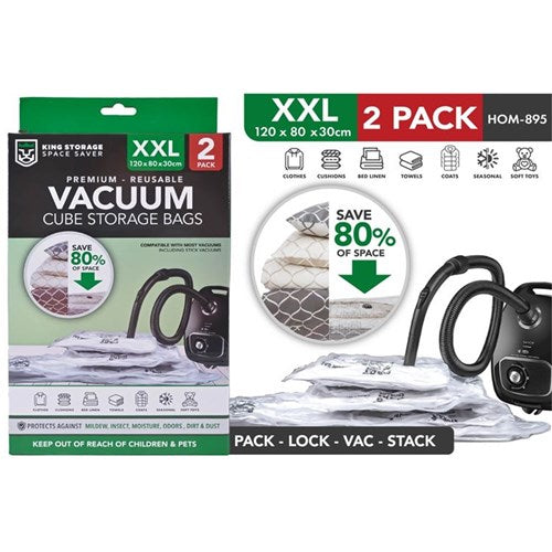 XXL vacuum storage bags 120x80x30cm two pack