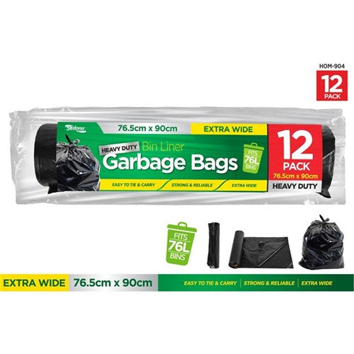 Large black garbage bags 76L