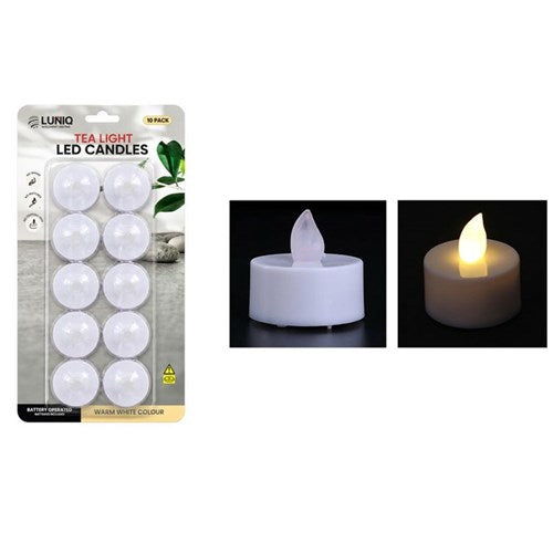 warm white LED tealight candles pack of 10