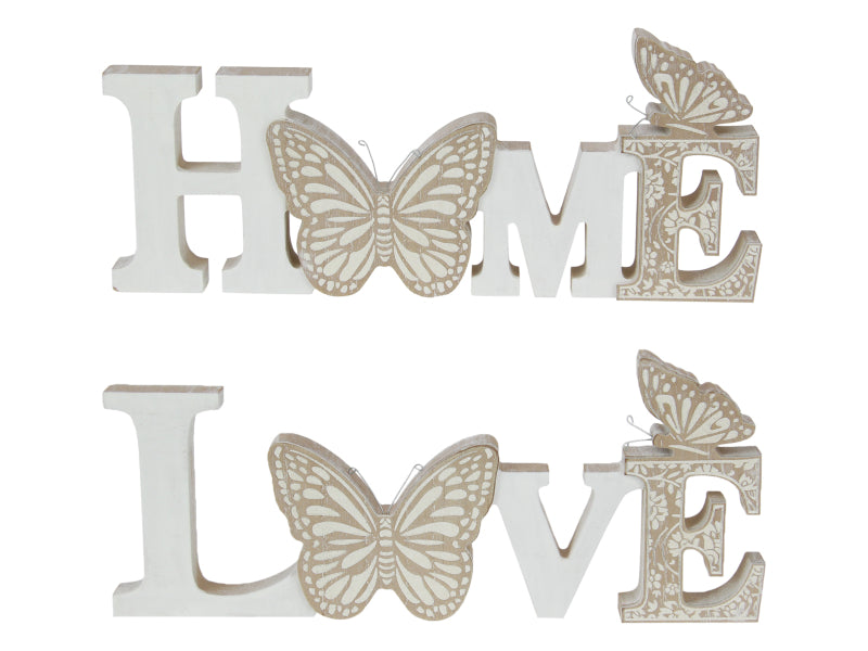 MDF Plaque withHome/Love 2 Assorted 30cm
