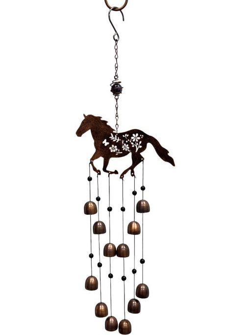 Rustic horse wind chime with bell
