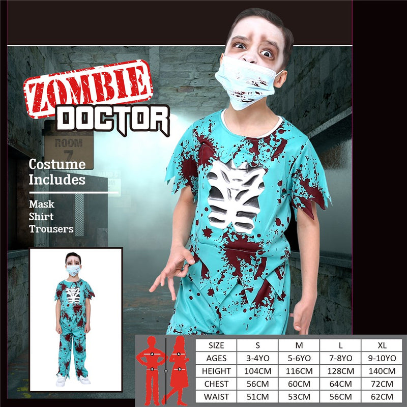 Zombie doctor costume with mask