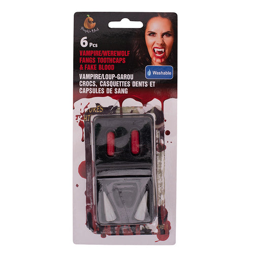 Fright Fang Toothcaps with Fake Blood