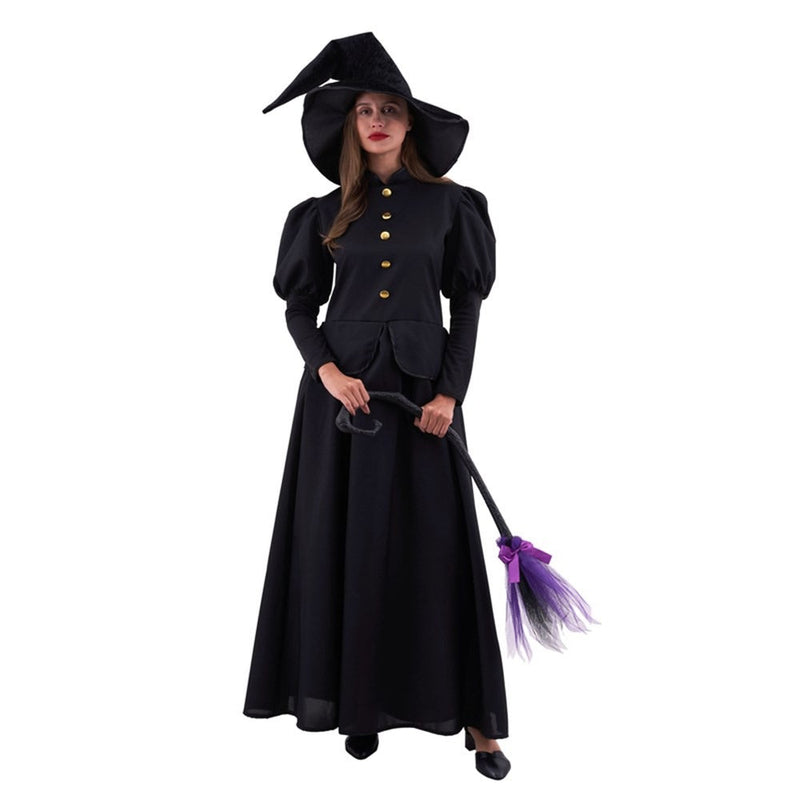 Black Witch Costume with Hat and Dress