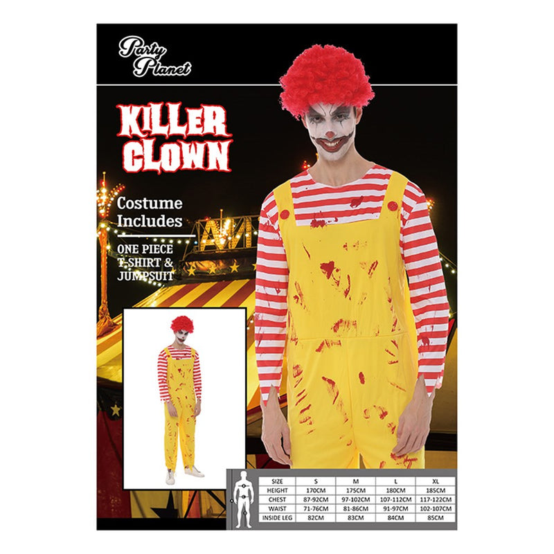 Yellow killer clown jumpsuit costume