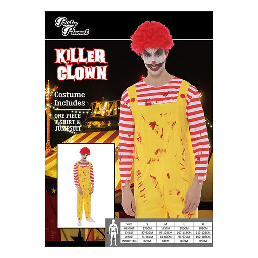 Yellow killer clown jumpsuit costume
