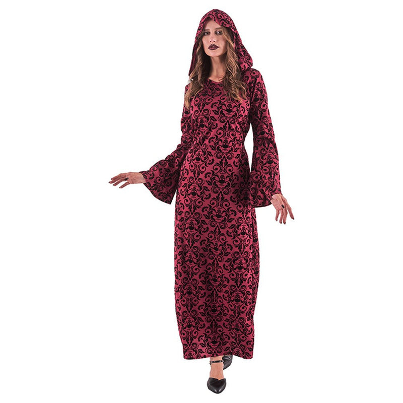 WOMAN VAMPIRESS COSTUME-INCLUDING DRESS WITH HOOD, 2A SIZES MED & LRG