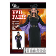 Women’s evil fairy costume set with dress, cape, hat, belt, collar – thumbnail