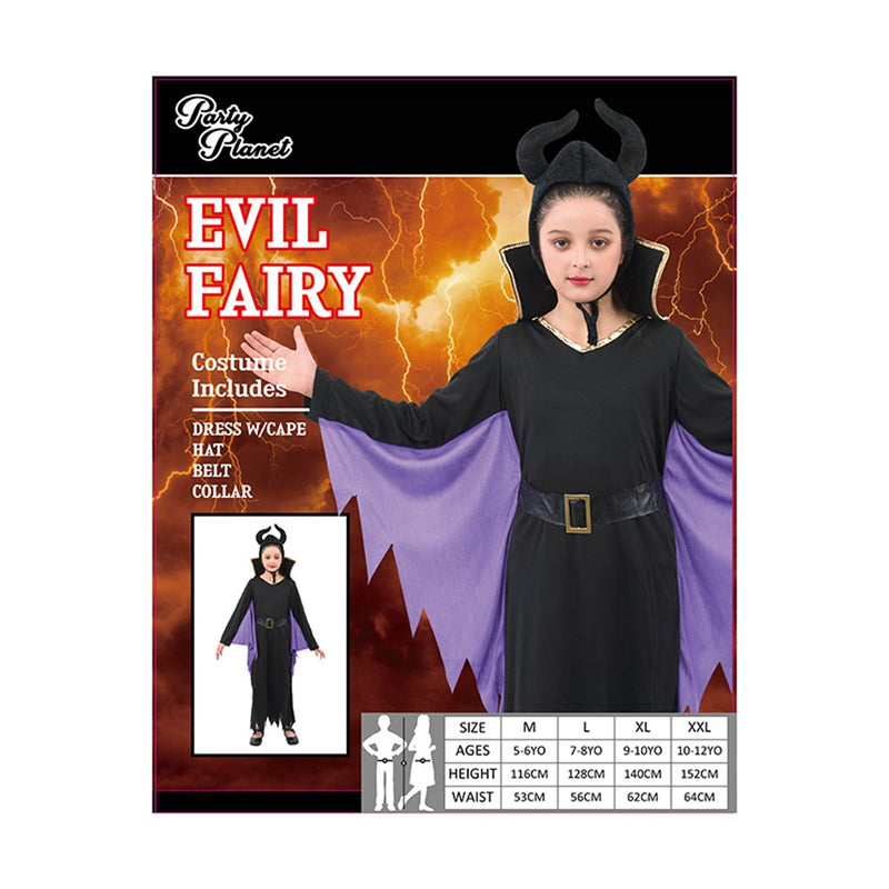 Girl evil fairy costume set