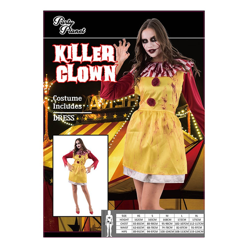 Killer clown dress costume for women