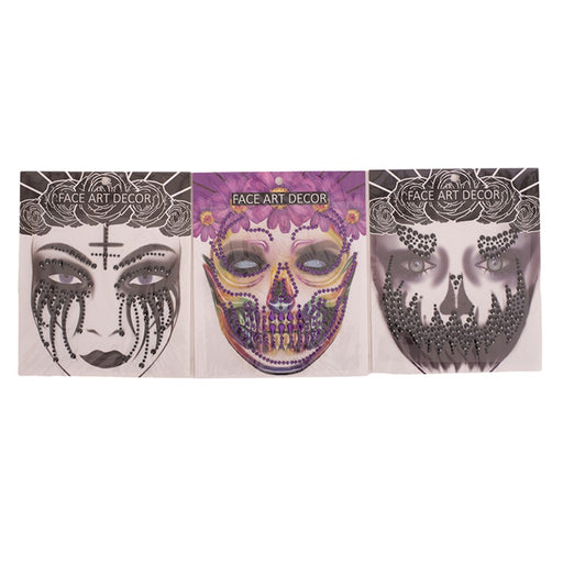 Adhesive face jewels for Halloween assorted