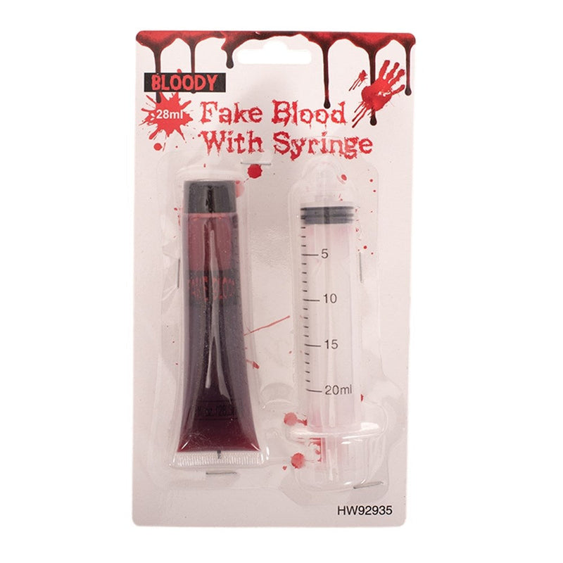 28ml Blood and Syringe Halloween Accessory