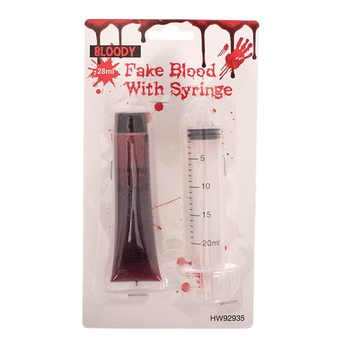 28ml Blood and Syringe Halloween Accessory