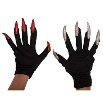 Assorted red and silver vampiress gloves